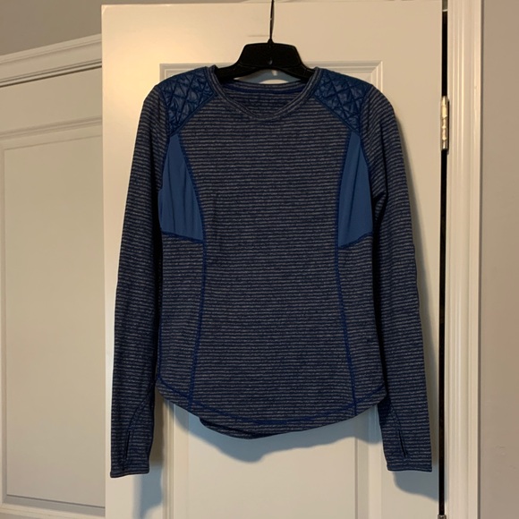 Lululemon Blue Striped Long Sleeve Athletic Top,
Good Condition, Size 8 - Picture 1 of 6